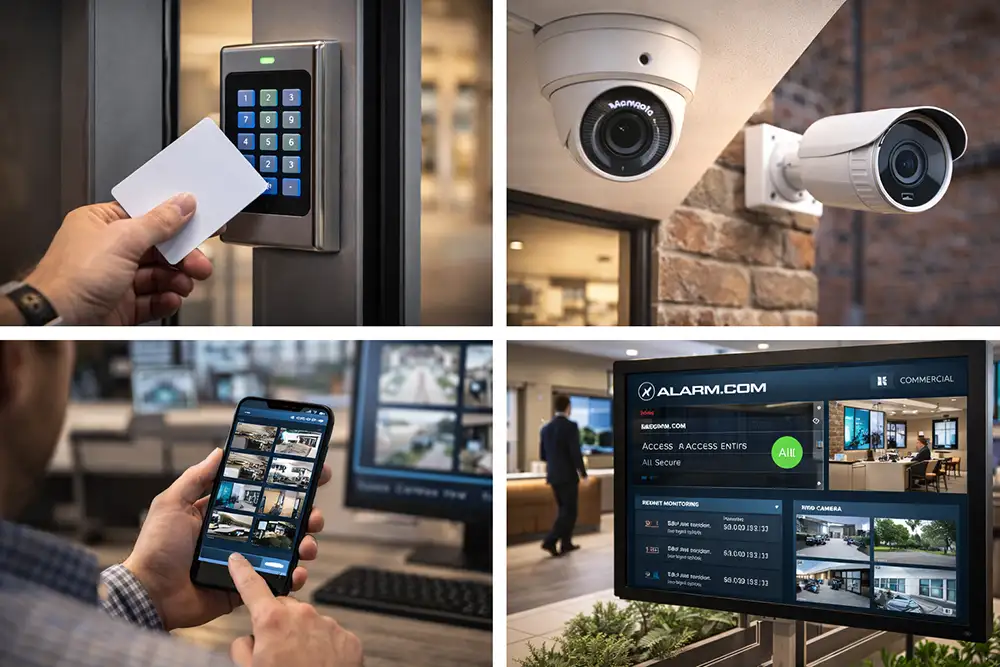 Commercial video surveillance and access control system